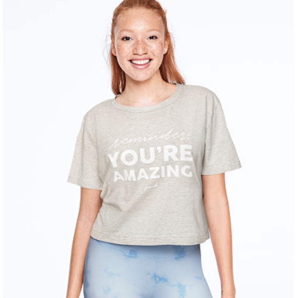 PINK Victoria's Secret Grey Crop Top